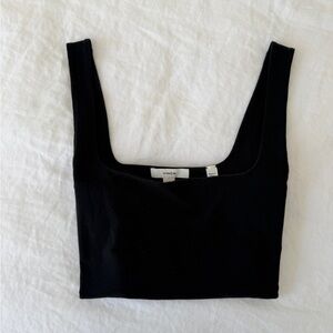 Vince Black Square-Neck Tank Top